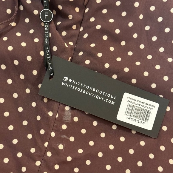 NWT White Fox Boutique Chocolate Polka Dot Dress - Picture 4 of 6